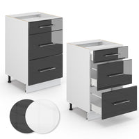 Vicco Mobili da cucina  Antracite lucido 50 cm senza piano di lavoro