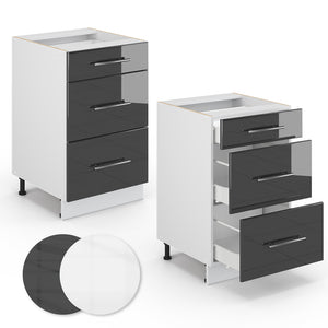Vicco Mobili da cucina  Antracite lucido 50 cm senza piano di lavoro