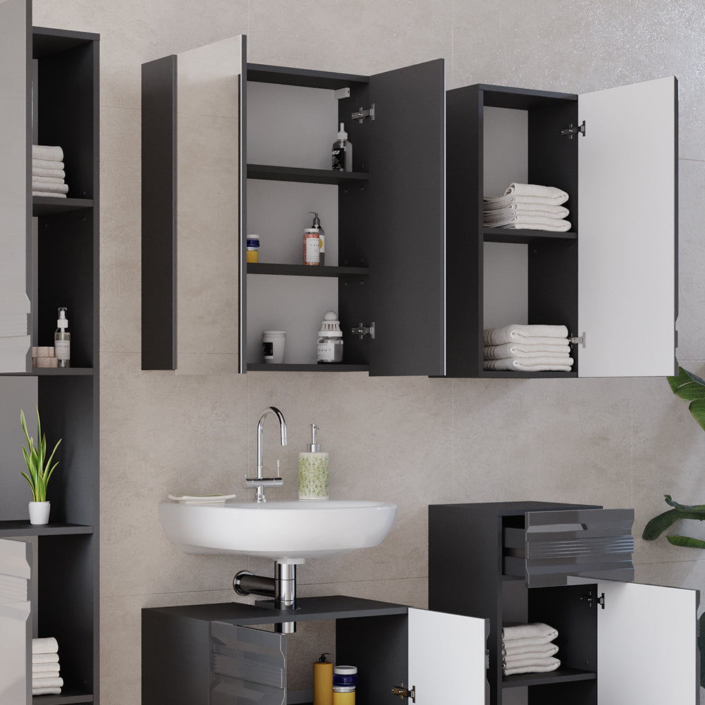 Vicco Set mobili bagno Antracite lucido 5 parti