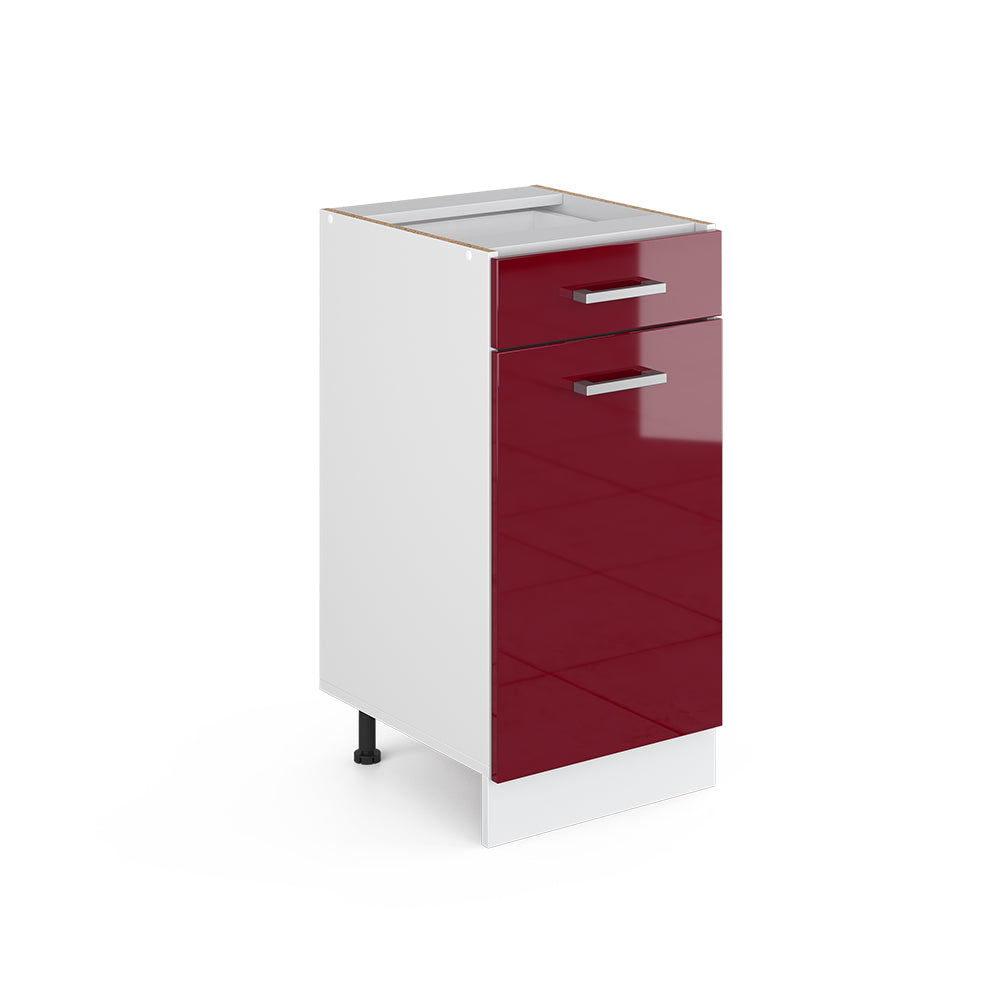Vicco Base universale Rosso bordeaux lucido 40 cm con cassetto, senza piano di lavoro