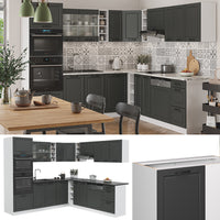 Vicco Cucina angolare completa Antracite casa di campagna/bianco 237 x 247 cm , PL Antracite