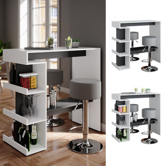 Vicco Tavolo bar con sgabelli Bianco 108 x 50 cm con 2 sgabelli da bar