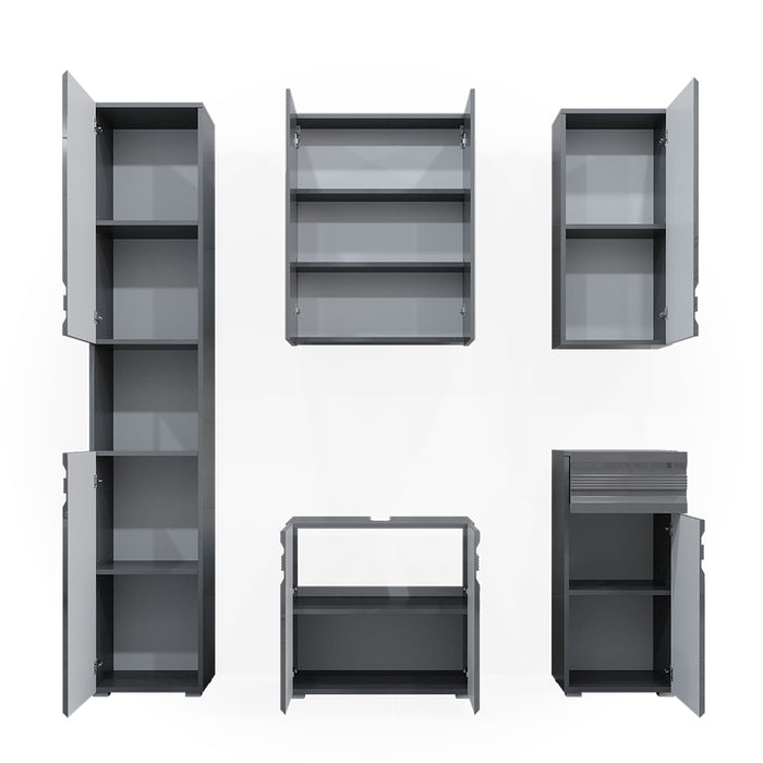 Vicco Set mobili bagno Antracite lucido 5 parti