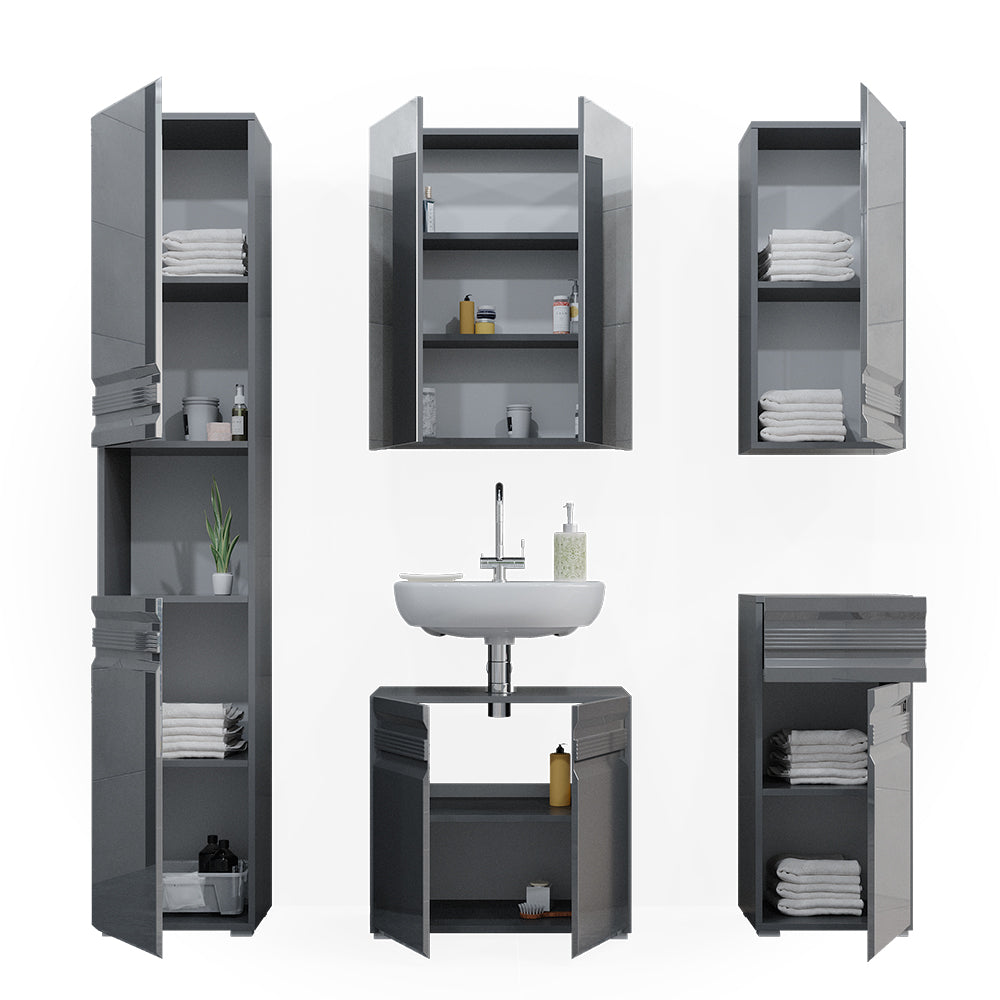 Vicco Set mobili bagno Antracite lucido 5 parti