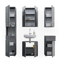 Vicco Set mobili bagno Antracite lucido 5 parti