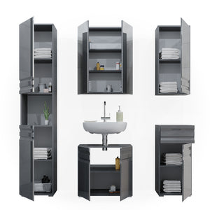 Vicco Set mobili bagno Antracite lucido 5 parti