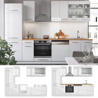Vicco Cucina componibile Bianco lucido/bianco 300 cm , PL Rovere
