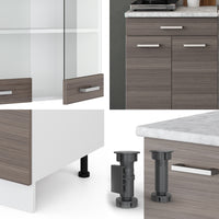 Vicco Cucina monoblocco Grigio prezioso/bianco 140 cm , PL Antracite