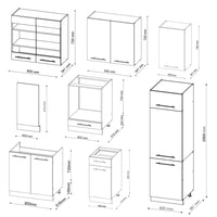 Vicco Cucina componibile Antracite lucido/bianco 300 cm , PL Antracite
