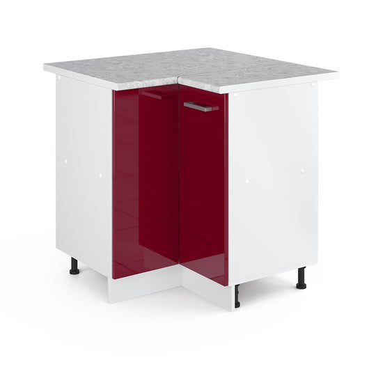 Vicco Armadio universale ad angolo Rosso bordeaux lucido 75.6 cm con anta, con piano di lavoro