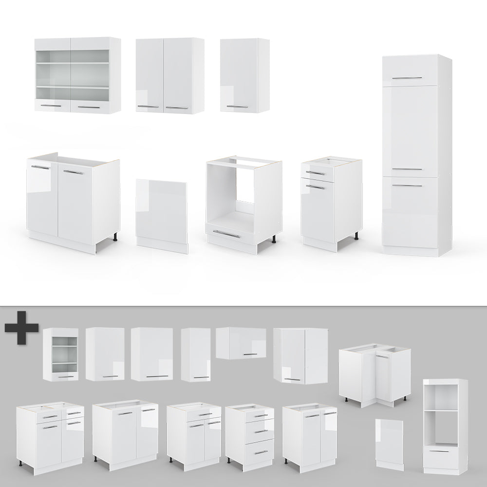 Vicco Cucina componibile Bianco 300 cm senza piano di lavoro