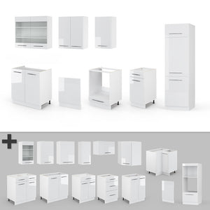 Vicco Cucina componibile Bianco lucido/bianco 300 cm , PL Antracite