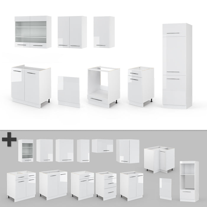 Vicco Cucina componibile Bianco lucido/bianco 300 cm , PL Antracite