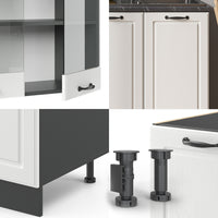 Vicco Cucina monoblocco Bianco casa di campagna/antracite 140 cm , PL Antracite