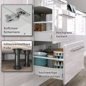 Vicco Cucina componibile Bianco 240 cm senza piano di lavoro