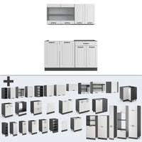 Vicco Cucina monoblocco Bianco casa di campagna/antracite 140 cm , PL Marmo