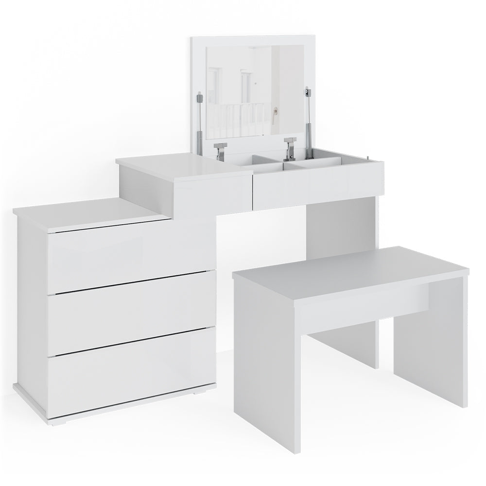 Vicco Tavolo da toeletta Bianco 117.4 cm con panca