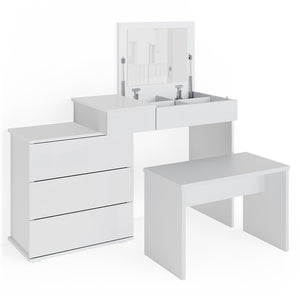 Vicco Tavolo da toeletta Bianco 117.4 cm con panca