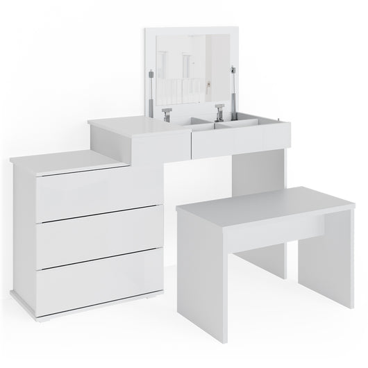Vicco Tavolo da toeletta Bianco 117.4 cm con panca