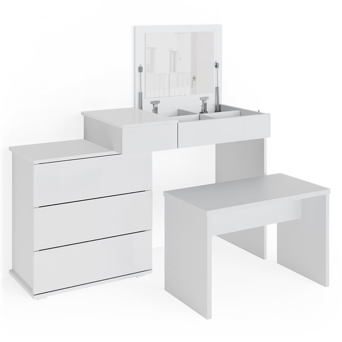 Vicco Tavolo da toeletta Bianco 117.4 cm con panca