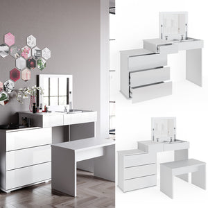Vicco Tavolo da toeletta Bianco 117.4 cm con panca