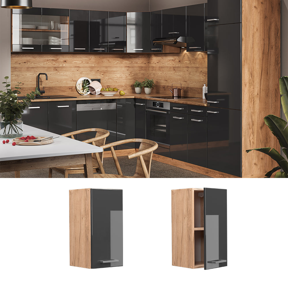 Vicco Pensile da cucina Antracite lucido 30 cm