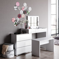 Vicco Tavolo da toeletta Bianco 117.4 cm con panca