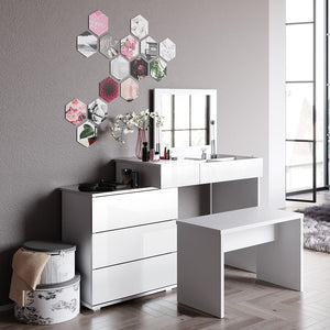 Vicco Tavolo da toeletta Bianco 117.4 cm con panca