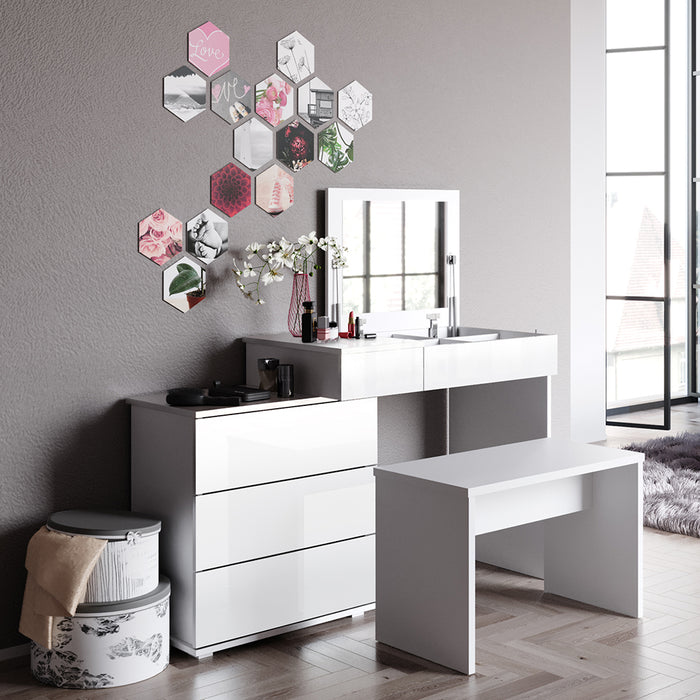 Vicco Tavolo da toeletta Bianco 117.4 cm con panca