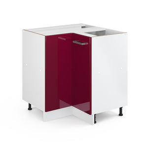 Vicco Mobile ad angolo cucina Rosso lucido 75.6 cm senza piano di lavoro
