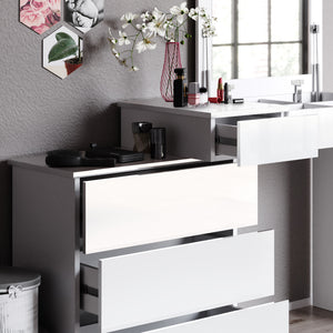 Vicco Tavolo da toeletta Bianco 117.4 cm con sgabello