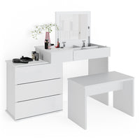 Vicco Tavolo da toeletta Bianco 117.4 cm con panca