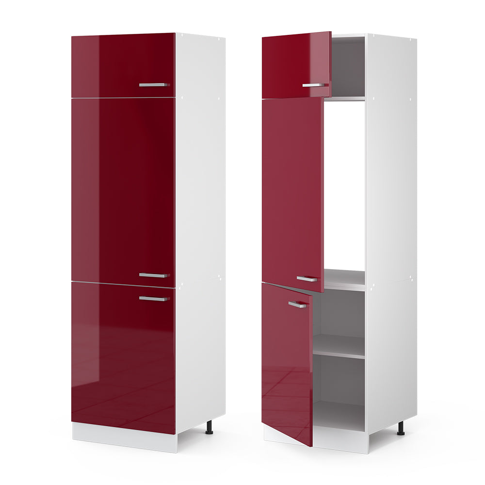 Vicco Dispensa universale Rosso bordeaux lucido 60 cm con porte