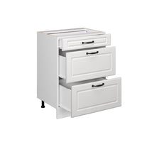 Vicco Mobiletto base per cucina Bianco casa di campagna 60 cm con cassetti, senza piano di lavoro