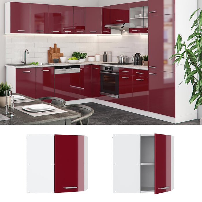 Vicco Mobile angolare da cucina Rosso lucido 57 cm