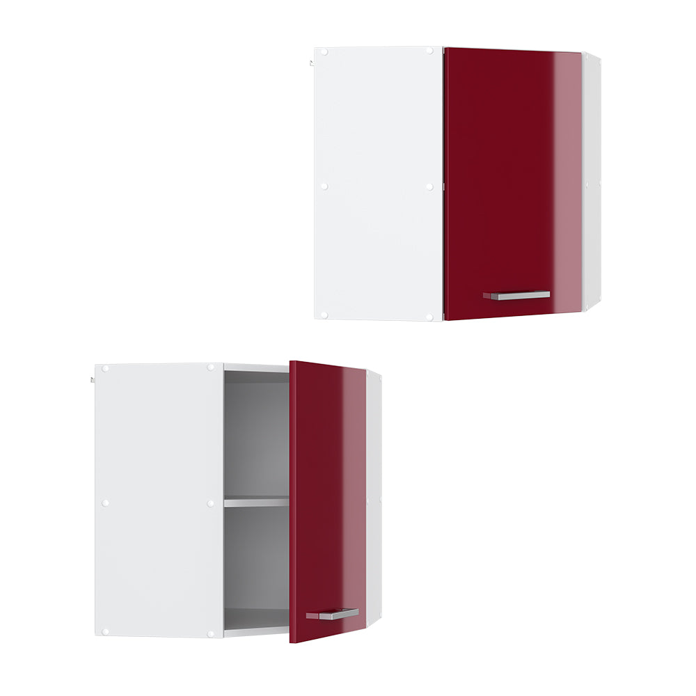 Vicco Pensile universale Rosso bordeaux lucido 57 cm Pensile ad angolo con anta