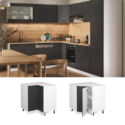 Vicco Mobile ad angolo cucina Antracite casa di campagna 75.6 cm , PL Rovere
