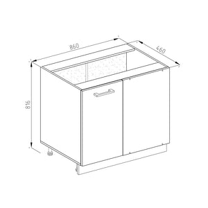 Vicco Mobile ad angolo cucina Bianco lucido 86 cm PL Marmo