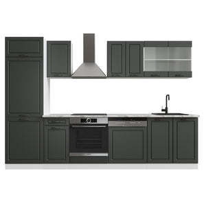 Vicco Cucina componibile Antracite casa di campagna/bianco 300 cm , PL Marmo