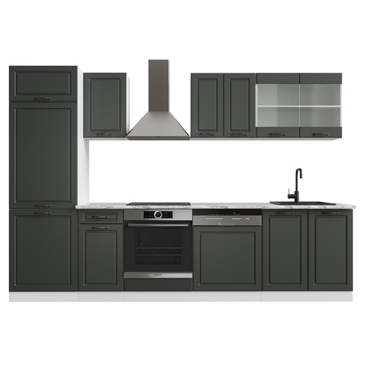 Vicco Cucina componibile Antracite casa di campagna/bianco 300 cm senza piano di lavoro