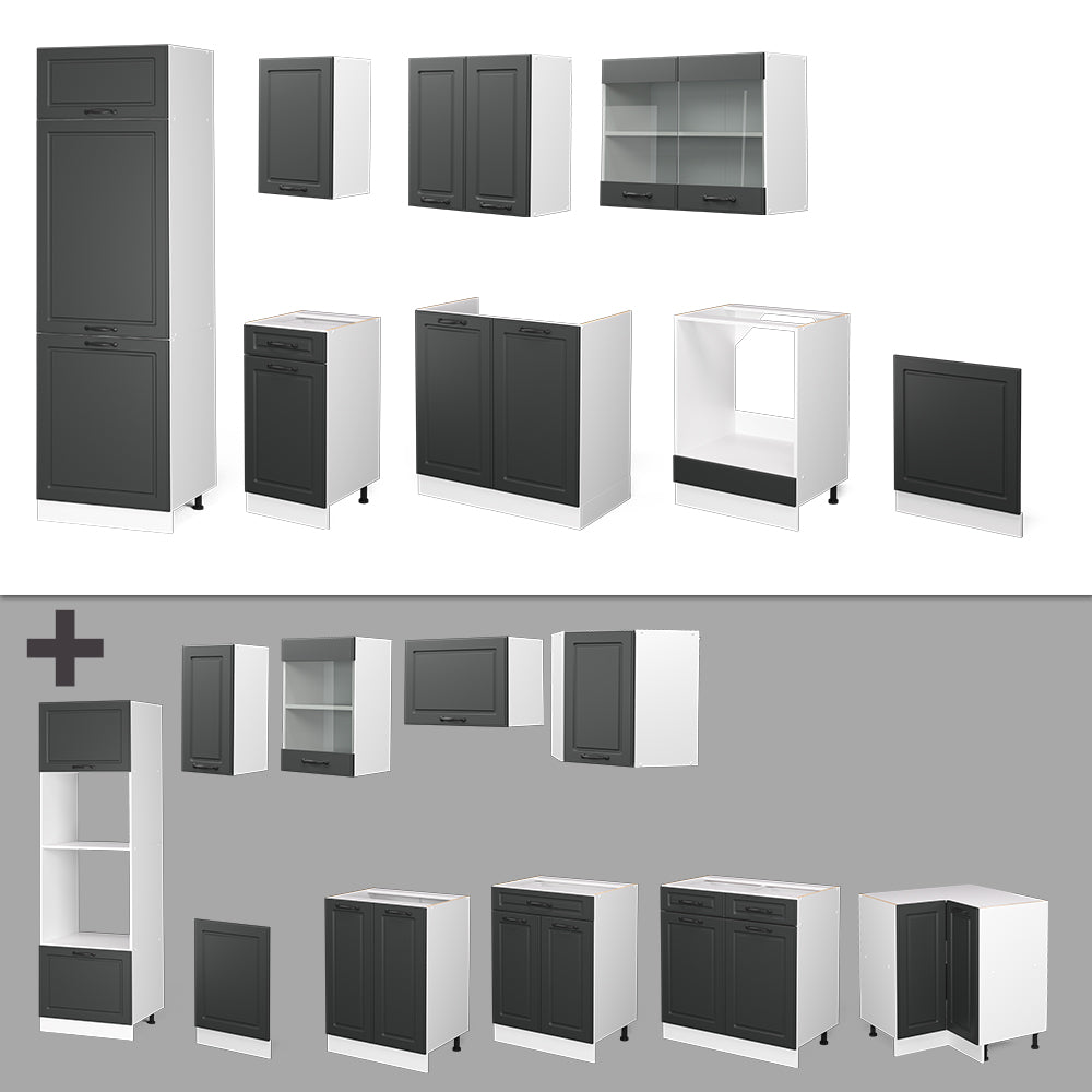 Vicco Cucina componibile Antracite casa di campagna/bianco 300 cm , PL Antracite