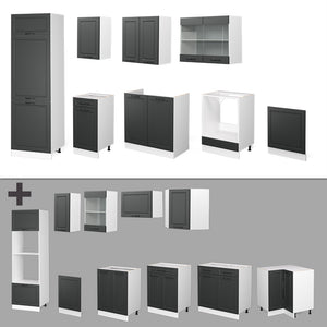 Vicco Cucina componibile Antracite casa di campagna/bianco 300 cm , PL Rovere