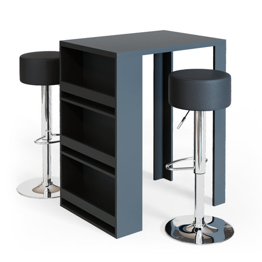 Vicco Tavolo bar con sgabelli Antracite 57 x 80 cm con 2 sgabelli da bar