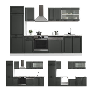 Vicco Cucina componibile Antracite casa di campagna/bianco 300 cm , PL Marmo