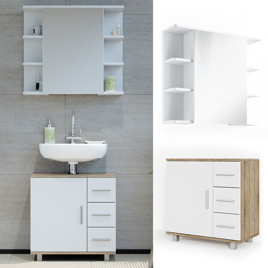 Vicco Set mobili bagno Sonoma 2 parti
