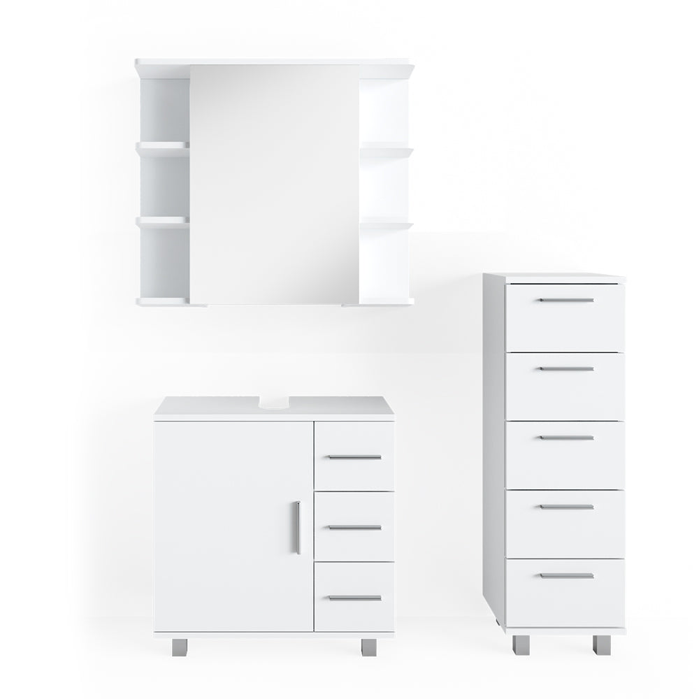 Vicco Set mobili bagno Bianco 3 parti