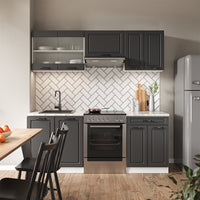 Vicco Cucina componibile Antracite casa di campagna/bianco 200 cm , PL Marmo