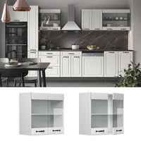Vicco Mobile da cucina in vetro Bianco casa di campagna 60 cm