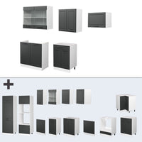 Vicco Cucina componibile Antracite casa di campagna/bianco 200 cm , PL Marmo