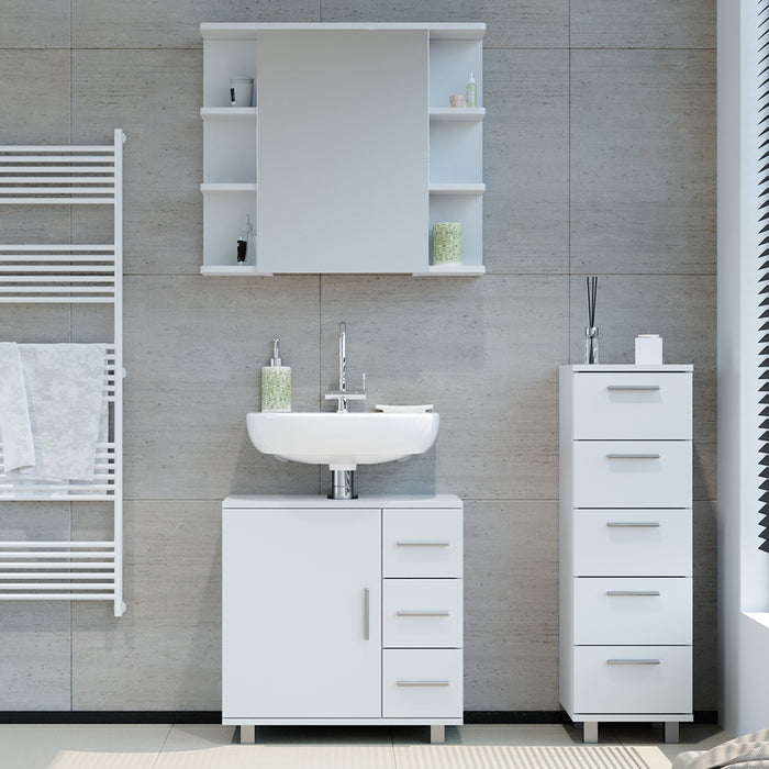 Vicco Set mobili bagno Bianco 3 parti